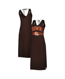 【送料無料】 ジースリー フォーハー バイ カール バンクス レディース ワンピース トップス Women's Brown Cleveland Browns Training V-Neck Maxi Dress Brown