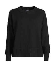 【送料無料】 ランズエンド レディース ニット・セーター アウター Women's Drifter Easy Fit Crew Neck Sweater Black