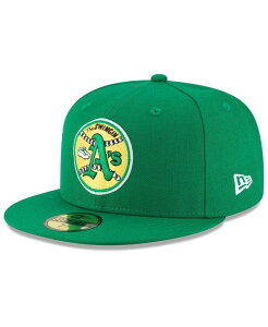 �j���[�G�� �����Y �A�N�Z�T���[ �X�q �E�[�� New Era Men's Green Oakland Athletics Cooperstown Collection Wool 59FIFTY Fitted Hat Green �O���[��