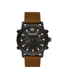 【送料無料】 スケッチャーズ メンズ 腕時計 アクセサリー Redlands Men's 47mm Analog-Digital Watch Brown Brown