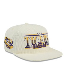 【送料無料】 ニューエラ メンズ 帽子 アクセサリー Men's White LSU Tigers Throwback Golfer Corduroy Snapback Hat White