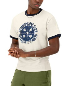 【送料無料】 チャンピオン メンズ Tシャツ トップス Men's Standard-Fit Logo Graphic Ringer T-Shirt Natural