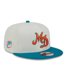 【送料無料】 ニューエラ メンズ 帽子 アクセサリー Men's Cream Aqua Miami Dolphins City Originals 9FIFTY Snapback Hat Cream Aqua