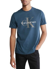 【送料無料】 カルバンクライン メンズ Tシャツ トップス Men's Short Sleeve Crewneck Logo Graphic T-Shirt Ink