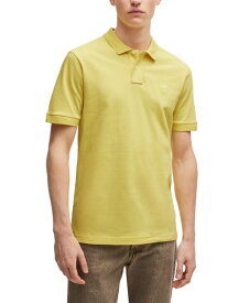 【送料無料】 ヒューゴボス メンズ ポロシャツ トップス Men's Logo Patch Slim-Fit Polo Shirt Bright Yellow