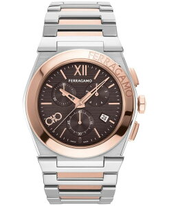 yz tFK Y rv ANZT[ Salvatore Men's Swiss Chronograph Two-Tone Stainless Steel Bracelet Watch 42mm Two Tone