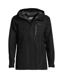 YGh Y AE^[ WPbgEu] WPbg Lands' End Men's Waterproof Hooded Packable Rain Jacket Black ubN