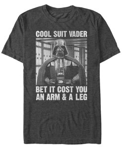 �t�B�t�X�T�� �����Y �g�b�v�X T�V���c Fifth Sun Star Wars Men's Classic Cool Suit Darth Vader Short Sleeve T-Shirt Charcoal Heather �`���R�[��