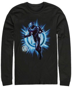 �t�B�t�X�T�� �����Y �g�b�v�X T�V���c Fifth Sun Marvel Men's Avengers Endgame Iron Man Lightning Explosion Long Sleeve T-shirt Black �u���b�N