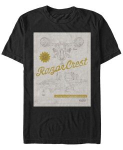 �t�B�t�X�T�� �����Y �g�b�v�X T�V���c Fifth Sun Star Wars The Mandalorian Razor Crest Action Figure Short Sleeve Men's T-shirt Black �u���b�N