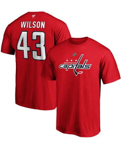 �t�@�i�e�B�N�X �����Y �g�b�v�X T�V���c �L���b�v Fanatics Men's Tom Wilson Red Washington Capitals Team Authentic Stack Name and Number T-shirt Red ���b�h