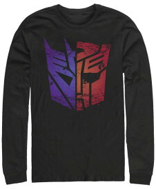 【送料無料】 フィフスサン メンズ Tシャツ トップス Men's Transformer Split Logo Long Sleeve T-shirt Black