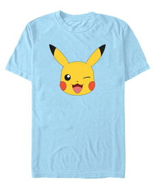 【送料無料】 フィフスサン メンズ Tシャツ トップス Men's Pokemon Pikachu Big Face Short Sleeve T-shirt Light Blue