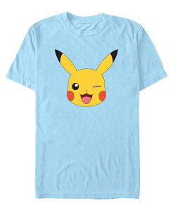 �t�B�t�X�T�� �����Y �g�b�v�X T�V���c Fifth Sun Men's Pokemon Pikachu Big Face Short Sleeve T-shirt Light Blue �u���[