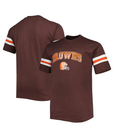 【送料無料】 プロファイル メンズ Tシャツ トップス Men's Brown Cleveland Browns Big and Tall Arm Stripe T-shirt Brown