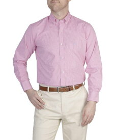 【送料無料】 テーラーバード メンズ シャツ トップス Men's Mini Gingham Cotton Stretch Long Sleeve Shirt Pink