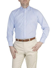 【送料無料】 テーラーバード メンズ シャツ トップス Men's Mini Gingham Cotton Stretch Long Sleeve Shirt Sky blue