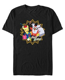 【送料無料】 フィフスサン メンズ Tシャツ トップス Men's Pokemon Holiday Party Short Sleeves T-shirt Black