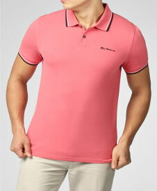 【送料無料】 ベンシャーマン メンズ ポロシャツ トップス Men's Signature Short Sleeve Polo Shirt Dark Pink