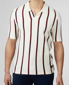 【送料無料】 ベンシャーマン メンズ ポロシャツ トップス Men's Stripe Towelling Polo Shirt White