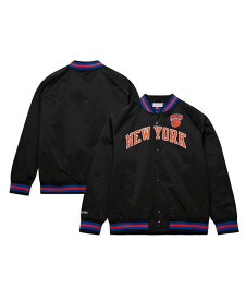 【送料無料】 ミッチェル&ネス メンズ ジャケット・ブルゾン アウター Men's Black New York Knicks Big and Tall Hardwood Classics Wordmark Satin Raglan Full-Zip Jacket Black