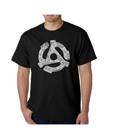 【送料無料】 エルエーポップアート メンズ Tシャツ トップス Mens Word Art T-Shirt - Record Adapter Black