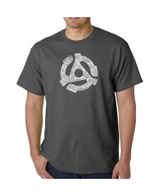 【送料無料】 エルエーポップアート メンズ Tシャツ トップス Mens Word Art T-Shirt - Record Adapter Gray