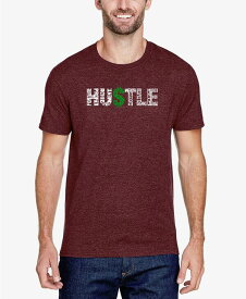 【送料無料】 エルエーポップアート メンズ Tシャツ トップス Men's Premium Blend Word Art Hustle T-shirt Burgundy