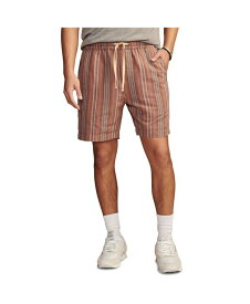 【送料無料】 ラッキーブランド メンズ ハーフパンツ・ショーツ ボトムス Men's 7" Striped Linen Pull-On Shorts Red Stripe