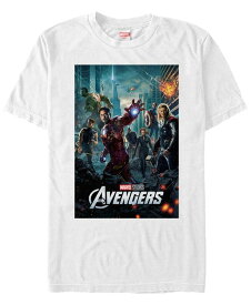 【送料無料】 フィフスサン メンズ Tシャツ トップス Marvel Men's Avengers Action Group Shot Poster Short Sleeve T-Shirt White