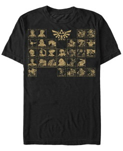 �t�B�t�X�T�� �����Y �g�b�v�X T�V���c Fifth Sun Nintendo Men's Legend of Zelda Periodic Table of Characters Short Sleeve T-Shirt Black �u���b�N