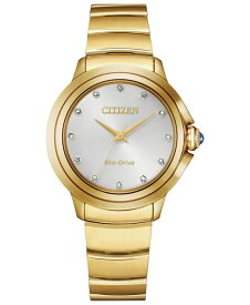 【送料無料】 シチズン レディース 腕時計 アクセサリー Eco-Drive Women's Ceci Diamond Accent Gold-Tone Stainless Steel Bracelet Watch 32mm Gold-tone