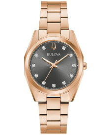 【送料無料】 ブロバ レディース 腕時計 アクセサリー Women's Surveyor Diamond Accent Rose Gold-Tone Stainless Steel Bracelet Watch 31mm Rose Gold-tone