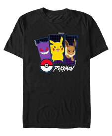 【送料無料】 フィフスサン メンズ Tシャツ トップス Men's Pokemon Trio Short Sleeve T-shirt Black
