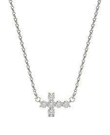 【送料無料】 チャールズ アンド コルバード レディース ネックレス・チョーカー・ペンダントトップ アクセサリー Moissanite Fixed Cross Necklace (1/5 Carat Total Weight Certified Diamond Equivalent) in 14K White Gold White Gold