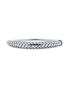 【送料無料】 ブリング レディース ブレスレット・バングル・アンクレット アクセサリー Hollow Bali Braided Basket Weave Wheat Hinge Stackable Bangle Bracelet For Women Oxidized .925 Sterling Silver 7.5 Inch Silver black