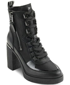 【送料無料】 ダナ キャラン ニューヨーク レディース ブーツ・レインブーツ シューズ Toia Lace-Up Zip Booties Black