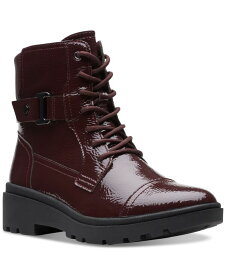 【送料無料】 クラークス レディース ブーツ・レインブーツ シューズ Women's Calla Dance Lace-Up Buckled Boots Burgundy Patent