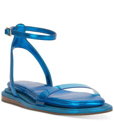 【送料無料】 ジェシカシンプソン レディース サンダル シューズ Betania Ankle Strap Flat Sandals Amalfi Blue Faux Leather