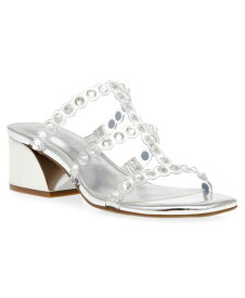 【送料無料】 アンクライン レディース サンダル シューズ Women's Malti Block Heel Sandals Clear Crystal Silver