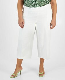 【送料無料】 バースリー レディース カジュアルパンツ ボトムス Plus Size High Rise Pull-On Cropped Pants Blanc