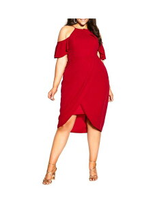 �V�e�B�[�V�b�N ���f�B�[�X �g�b�v�X �����s�[�X �v���X�T�C�Y CITY CHIC Plus Size Love Siren Dress Red ���b�h