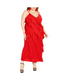 【送料無料】 シティーシック レディース ワンピース トップス Plus Size Waverly Dress Fiery red