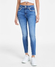 【送料無料】 ゲス レディース デニムパンツ ジーンズ ボトムス Women's Rhinestone Trimmed Skinny Ankle Jeans Baie