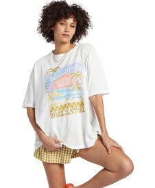 【送料無料】 ビラボン レディース シャツ トップス Juniors' Wake Up And Stoke Graphic Short-Sleeve T-Shirt Salt Crystal