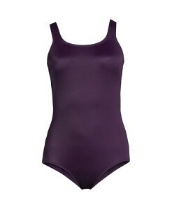 yz YGh fB[X ㉺Zbg  Women's Scoop Neck Soft Cup Tugless Sporty One Piece Swimsuit Blackberry