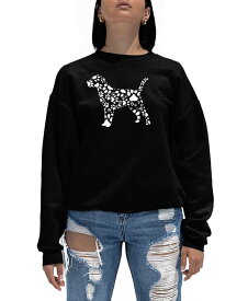 【送料無料】 エルエーポップアート レディース シャツ トップス Women's Dog Paw Prints Word Art Crewneck Sweatshirt Black