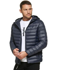 JoNC Y AE^[ WPbgEu] LeBO WPbg Calvin Klein Men's Hooded & Quilted Packable Jacket True Navy lCr[