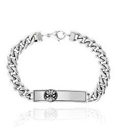 【送料無料】 マーベル メンズ ブレスレット・バングル・アンクレット アクセサリー Spider-Man Mens Curb Link Stainless Steel with Spiderman ID Plate Bracelet - 8" Silver