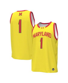 【送料無料】 アンダーアーマー メンズ シャツ トップス Men's #1 Gold Maryland Terrapins Replica Basketball Jersey Gold
